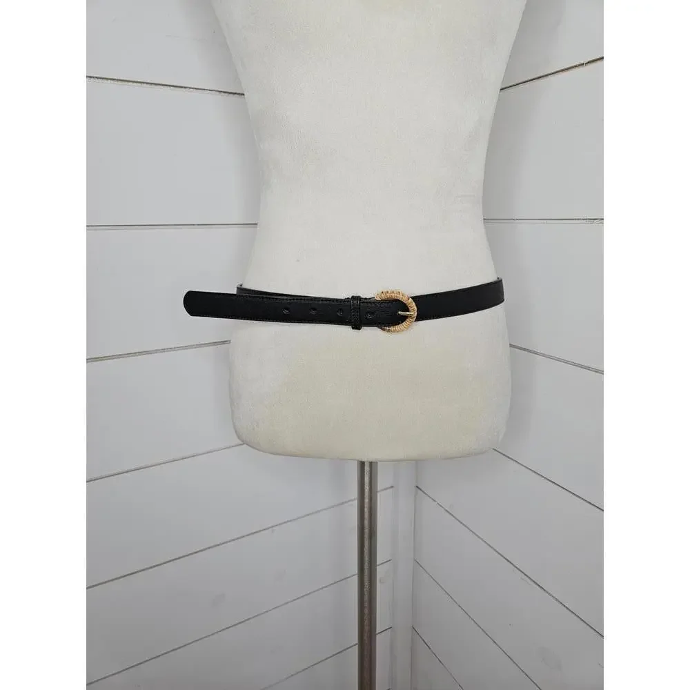 NWT Tabots Medium black leather belt